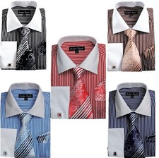 MEN'S 60 COTTON 40 POLYESTER Striped Two Tone ,Design By Fortino Landi FL631