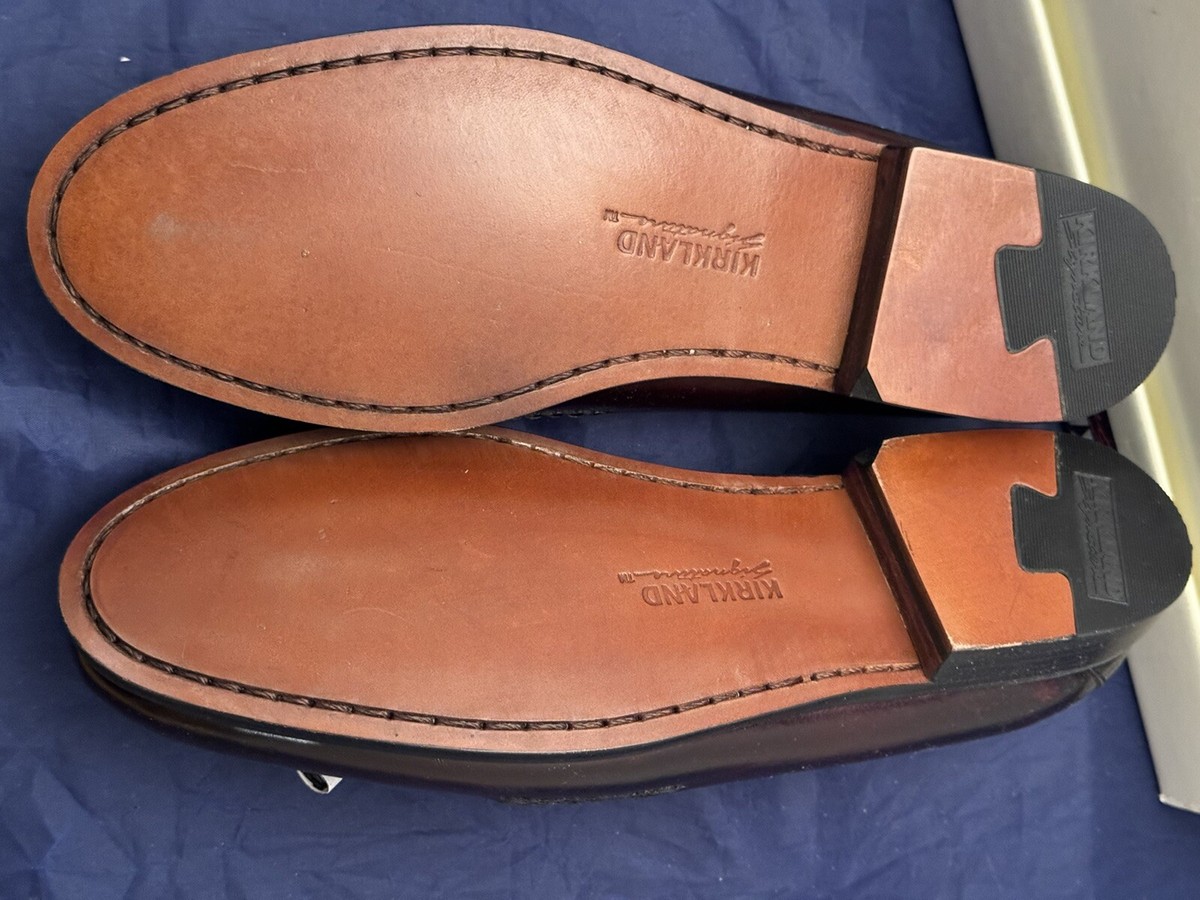 Kirkland Signature Burgundy Dress Tassel Loafers Shoes Mens 