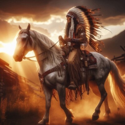 Native American Indian riding horse 8