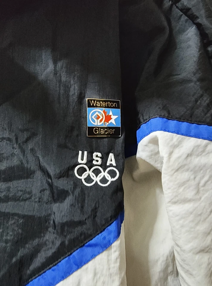 Olympics Team USA Windbreaker Jacket Men's M with Waterton Glacier Pin Clean  - Image 4 of 4