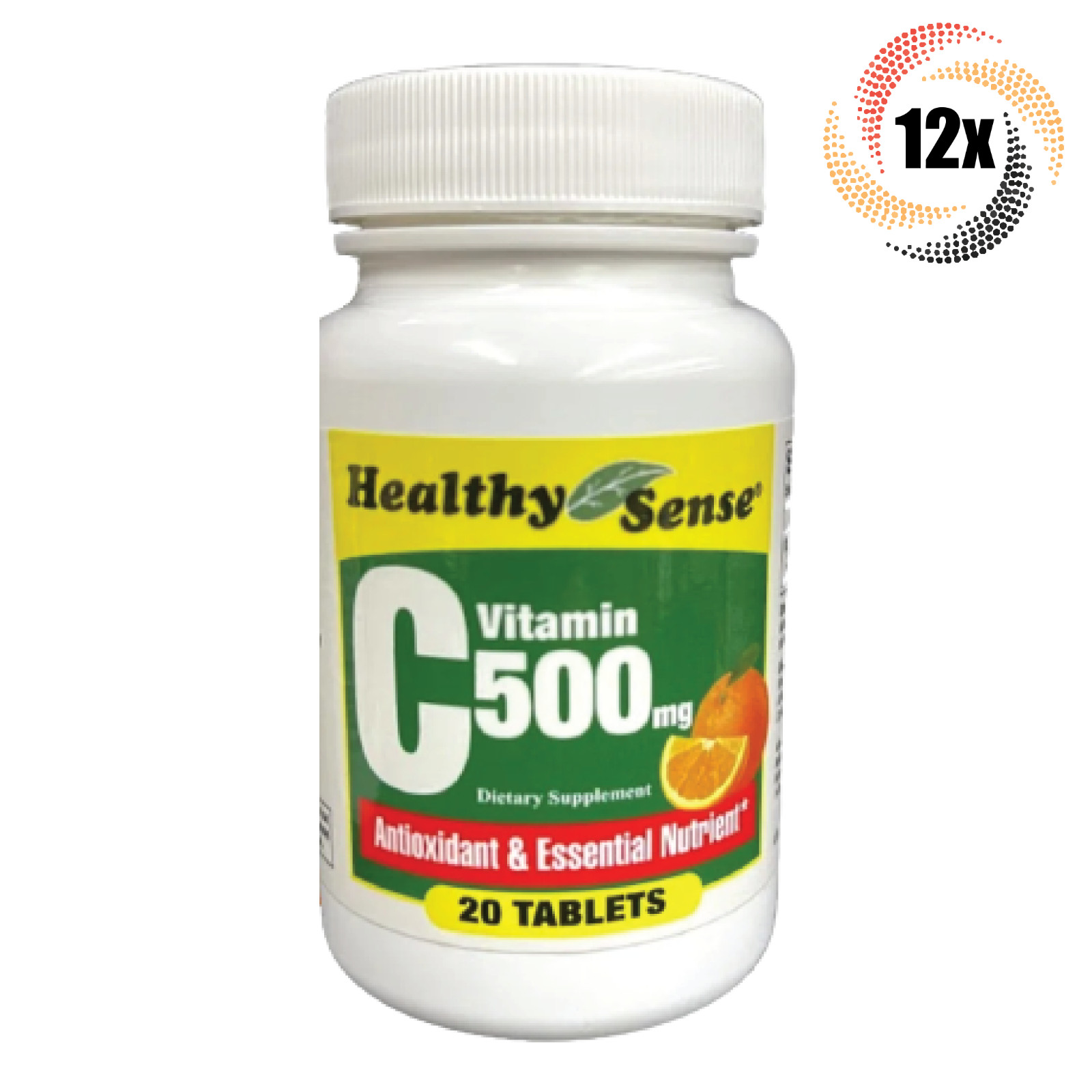 12 бутылочек Витамина С Healthy Sense в диетических таблетках по 500 Мг| 20 штук в бутылочке