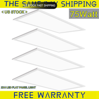 75W 2x4ft Dimmable LED Flat Panel Light Fixtures for Office Drop Ceiling Troffer