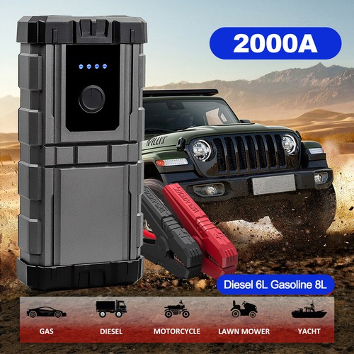 Portable Jump Starter 2000A Portable 12 Volt Car battery Heavy duty high booster - Picture 2 of 12