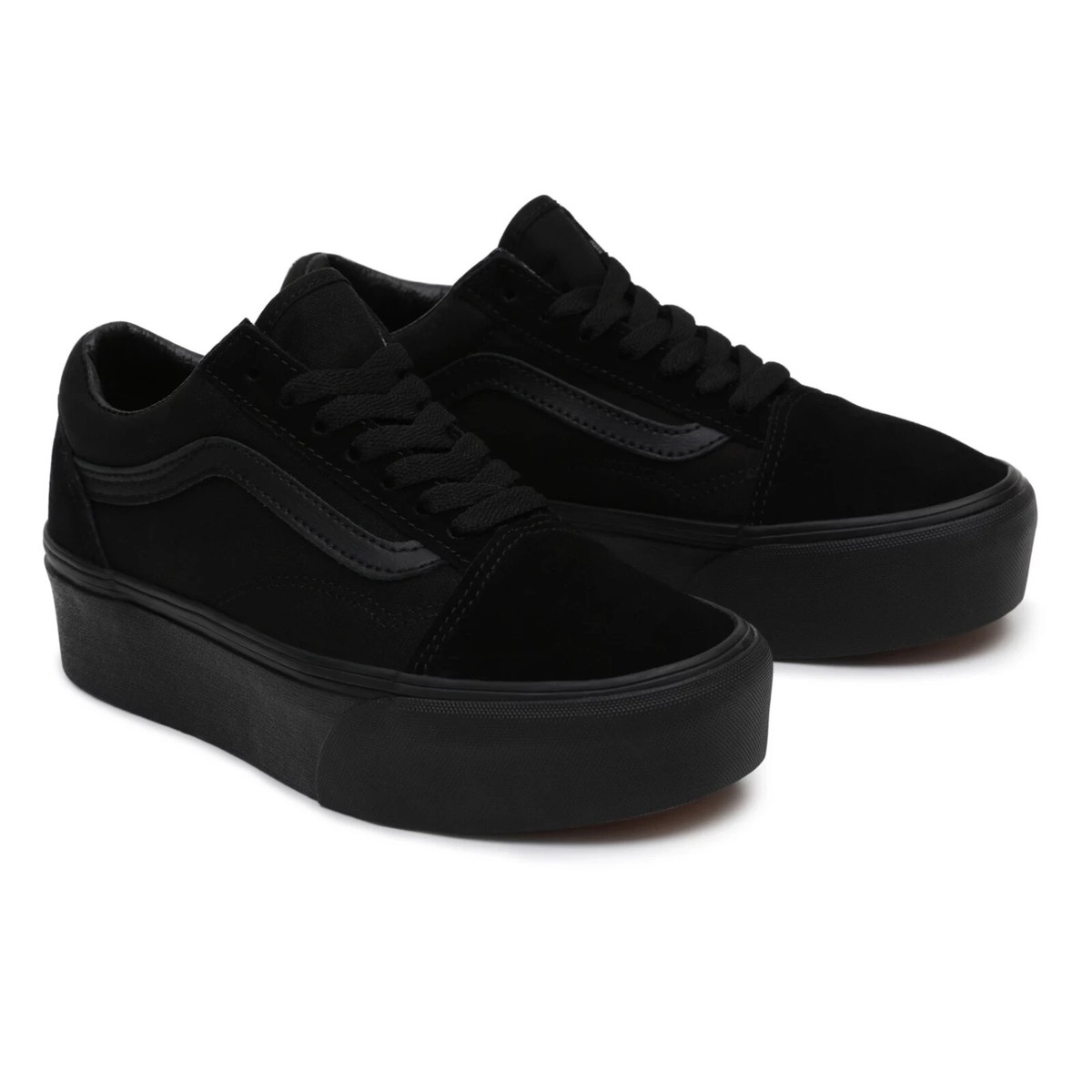 Old skool platform black vans on sale