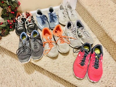 Lot of 8 Pairs Women s Sneakers- ASICS x3, Nike x3 Champion x2 Sizes 9.5/10/10.5