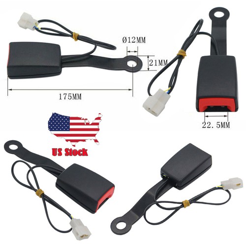 2X Black 7/8" Car Seat Belt Safety Buckle Socket Plug Connector w