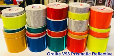 Oralite V98 Reflective Tape Orafol 7 Colors 1" 2" 4" 6" Conspicuity Safety Tape