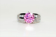 Ethical Engagement Ring 14K White Gold Ring Women's Ring Cubic Zirconia Bridal