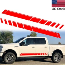 2pcs Red Sport Stripe Graphics Car Body Side Door Decal Sticker For Ford F-150