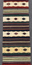 Hand Spun Mexican Wool Runner Late 20th Century  61" x 25"