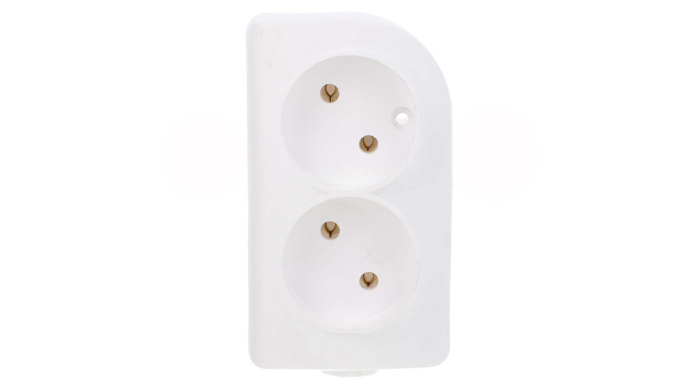 Splitter for 2-sockets extension, white GN-2 /T2UK