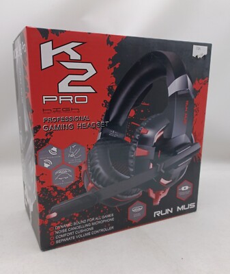 Run Mus K2 Pro High Performance Professional Gaming Headset PC/PS4/Xbox NEW NIB