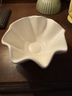 White Ruffled Edge Bowl By Hull USA B6 4” Tall #721D