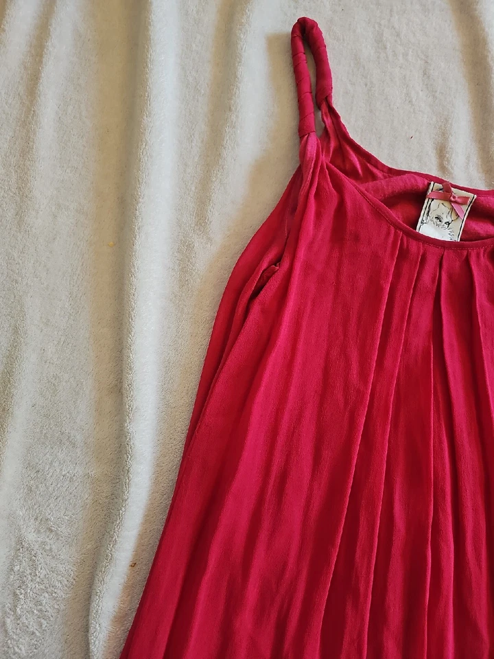 Платье Yoana Baraschi шелковые ремни летнее пляжное свадебное размер 2 Fuscia.   C34 - Изображение 3 из 4