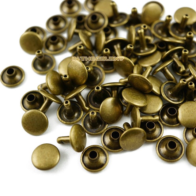 350 set 10*8mm Antique Brass Double Cap Round Rapid Rivet Leathercraft Rivet eBay
