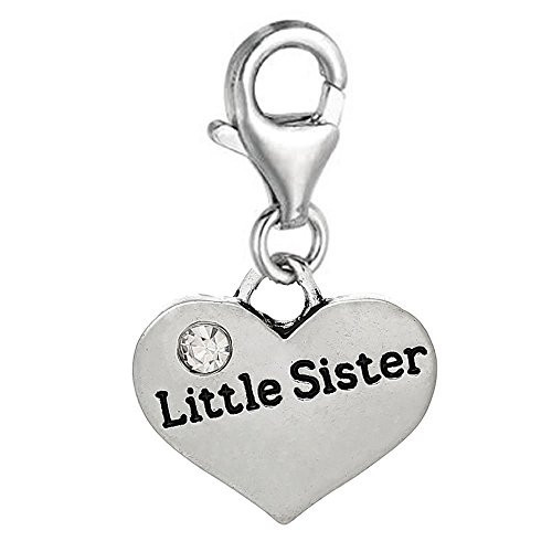 Little Sister Clip On Charm for European Jewelry w/ Lobster Clasp