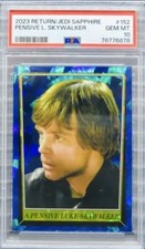 2023 Topps Chrome Star Wars Sapphire Jedi A Pensive Luke Skywalker 152 PSA 10