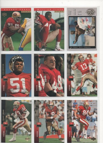UPPER DECK NFL AMERICAN FOOTBALL 1994 SAN FRAN 49ERS 28 CARD BASE SET - Picture 1 of 3
