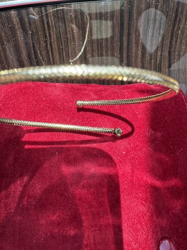 bracelet bangle 18 kt gold 2 diamonds. Weave Style 3.3 Grams Gold 750 - Picture 10 of 12