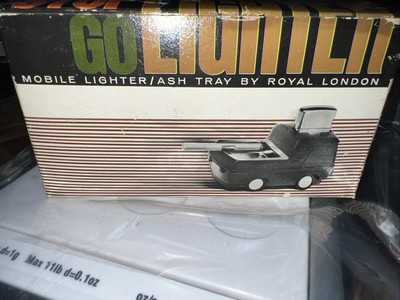 VTG 1970s Stop Go Mobile Ash Tray Royal London With Lighter Rare 2pcs Lot