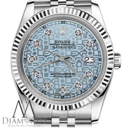 Men's Rolex 36mm Datejust Ice Blue 