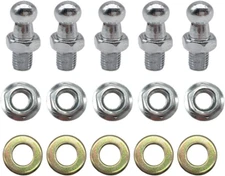 10Mm Ball Studs with Hardware, 5/16-18 Screw Thread, 1/2" Long Shank, Silver, Fr