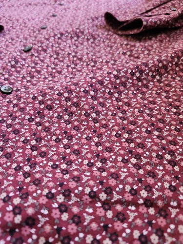Apt 9 Men's Burgundy Slim Fit Floral Dress Shirt - Size 17.5 34/35 - Picture 8 of 16