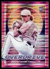 2021 Panini Chronicles Overdrive Pink Prizm #25 Brent Honeywell Tampa Bay Rays