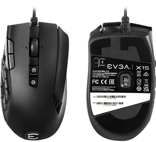 EVGA X15 MMO Gaming Mouse 8k Wired Black Customizable 16000 DPI 904-W1-15BK-KR @ - 第 5/13 張圖片