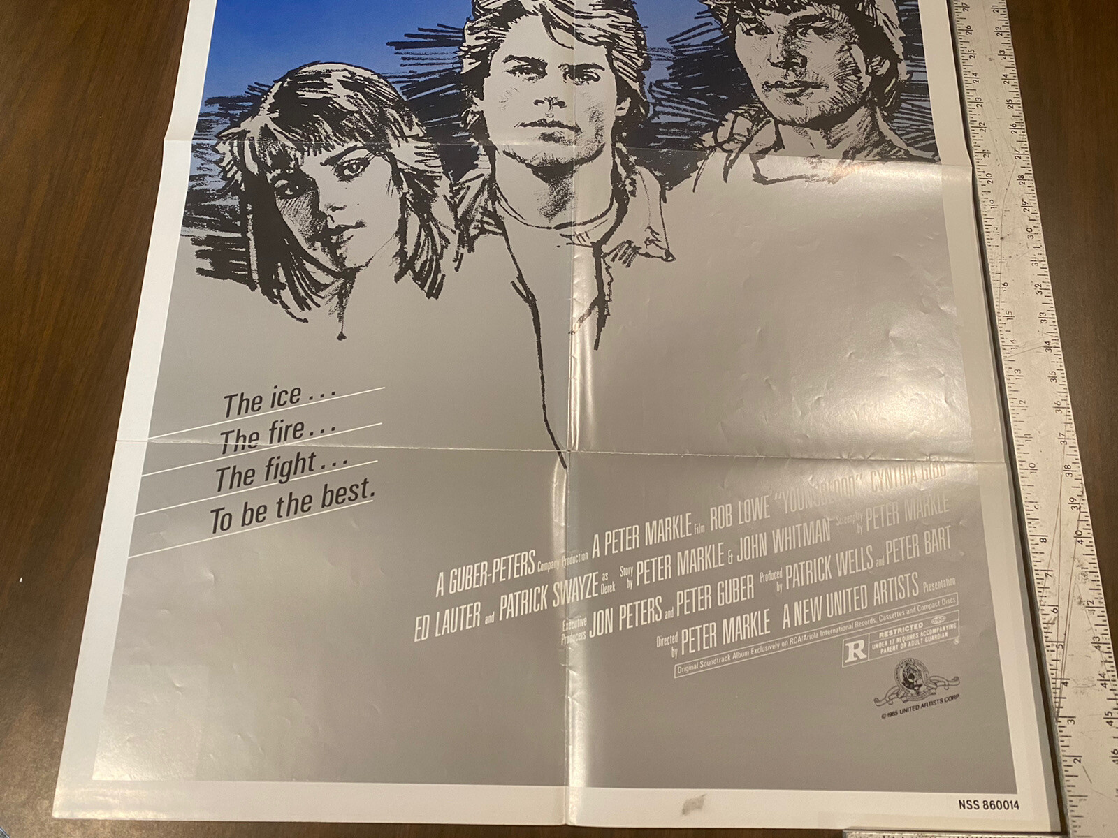 Youngblood 27x41 original movie poster Patrick Swayze Rob Lowe hockey