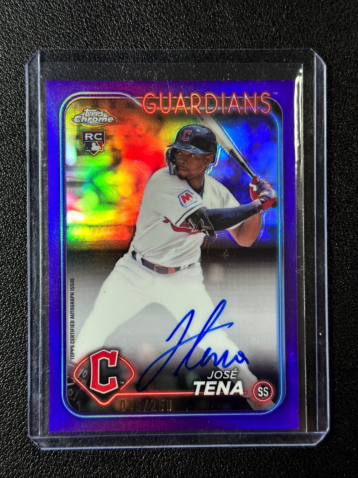 JOSE TENA 2024 TOPPS CHROME #RA-JT ROOKIE PURPLE REFRACTOR AUTO 45/250 RC