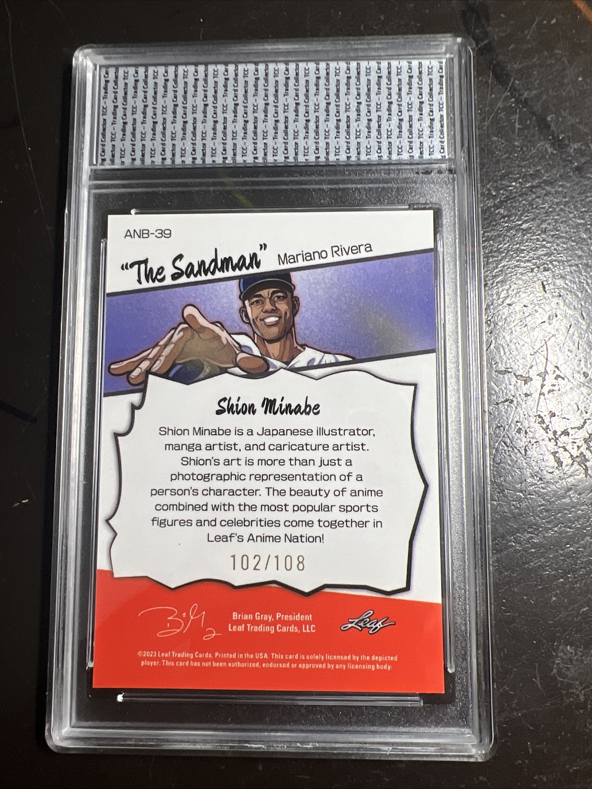 2023 Leaf Anime Nation Mariano Rivera The Sandman TCC Graded Gem Mint 10 view 6