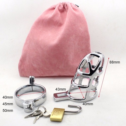 Steel Plated Male Chastity Cock Cage Device Locking Penis Cage - 第 2/9 張圖片