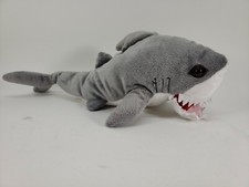 Stuffed Gray 18" Shark Hard Plastic Eyes