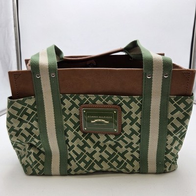 Tommy Hilfiger Tote Bag Green and Tan 
