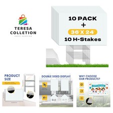 Extra Large 24" x 36" Blank Yard Signs - Waterproof Corrugated Plastic, 10 Pack