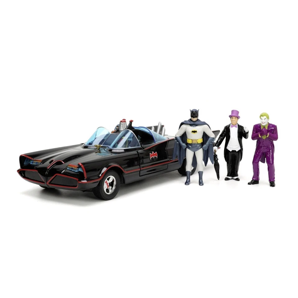 Batman, Classic Batmobile Deluxe 1966 1:24 + 3 Personaggi - Jada Toys, + 8 Anni - Immagine 2 di 4