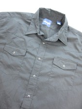 Wrangler Pearl Snap Shirt Men's XL Black Button Down Long SlvWestern Lightweight
