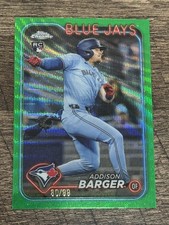 2024 Topps Chrome Addison Barger RC Green Wave Refractor /99 Blue Jays