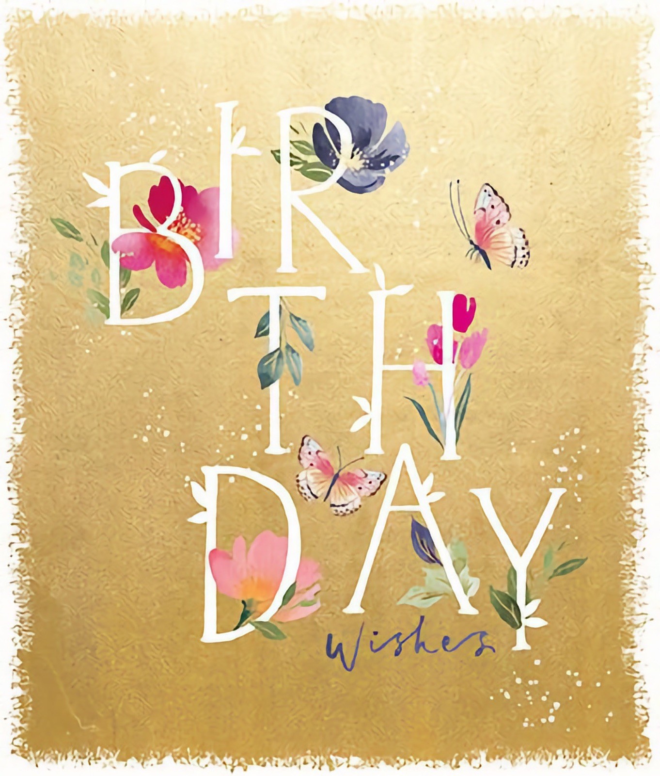 Birthday Wishes Card Butterflies Floral Flowers Female Mum Nan Sister Daughter