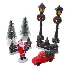 1 Set Christmas Decorations: Includes Mini Santa Claus, Small Christmas Tree,
