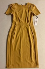 Calvin Klein Dress – Size 2 – Mustard Yellow Sheath Dress – NWT