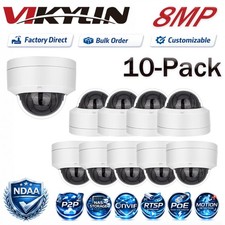 10-Pack Vikylin Metal 8MP 4K IR Night Vision Dome IP Camera MIC POE Onvif NDAA