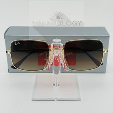 NEW Ray-Ban RB1971 9147/51 SQUARE CLASSIC Polished Gold Grad Brown Sunglasses 54
