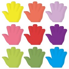 108 Pcs Hand Cutouts Classroom Small Bulletin Board Cut Outs Assorted Color C...