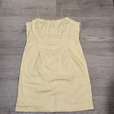Vintage Y2k 2003 Tommy Hilfiger Yellow Spaghetti Strap Dress 100% Cotton sz 16
