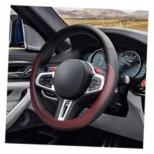 LAINLOY 14.5"-15" Car Steering Wheel Cover, Microfiber Leather Cover, Burgundy