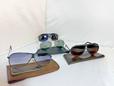 4 Lot Vintage Sunglasses Aviator Tasco Sports Style Solar Shield Cases Shooting
