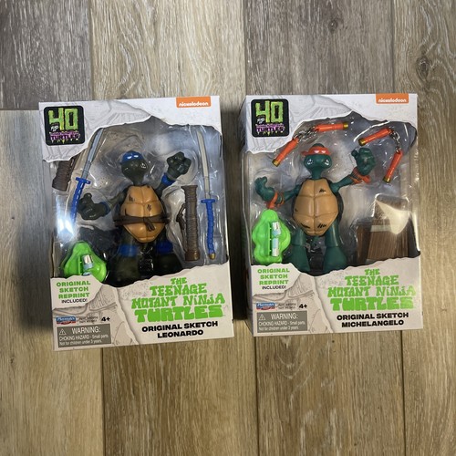 Paquete de bocetos originales aniversario TMNT 40rh Leonardo y Miguel Ángel - Imagen 1 de 2