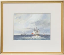 C. W. Morsley - Framed 20th Century Watercolour, Early Brig off North East Coast